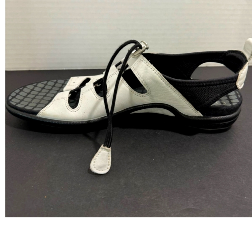 Ecco Leather Sandals Toggle Shoes Womens EU 41 Ghillie Comfort Strap - Picture 8 of 12
